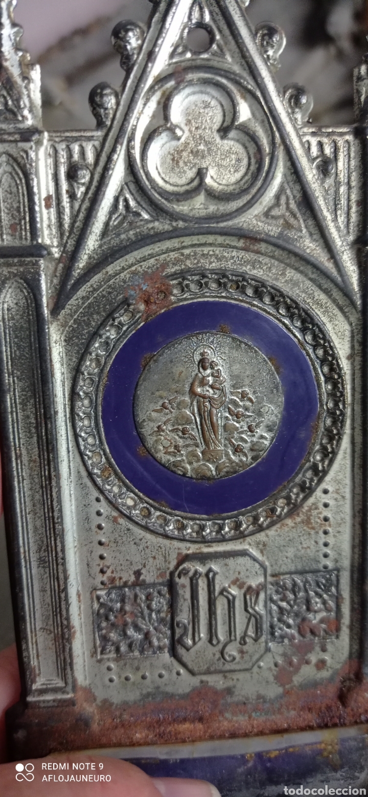 Antig&uuml;edades: Antigua benditera Virgen Inmaculada. - Foto 2