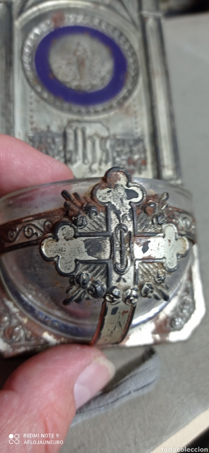 Antig&uuml;edades: Antigua benditera Virgen Inmaculada. - Foto 3