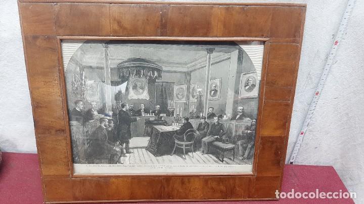 Antig&uuml;edades: CUADRO..MARCO CON ILUSTRACI&Oacute;N DE FI XIX - Foto 1