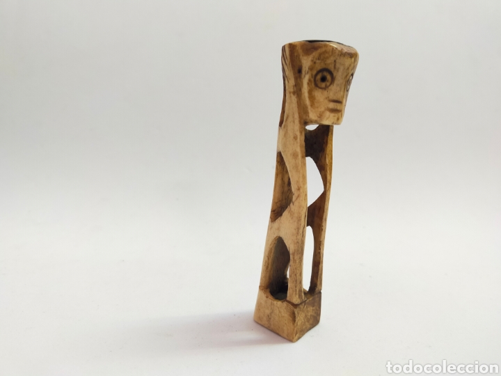 Antig&uuml;edades: FIGURA TALLADA EN HUESO. 10 CM - Foto 7