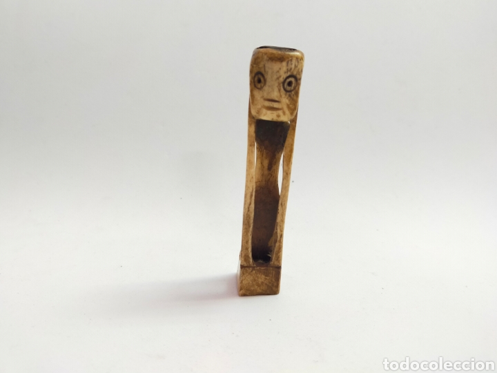 Antig&uuml;edades: FIGURA TALLADA EN HUESO. 10 CM - Foto 11