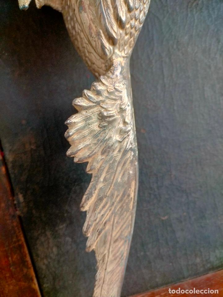 Antig&uuml;edades: PAREJA DE FAISANES METAL PLATEADO - Foto 3