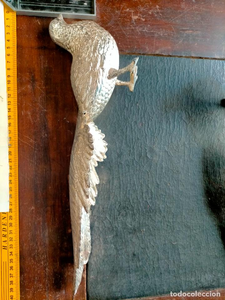 Antig&uuml;edades: PAREJA DE FAISANES METAL PLATEADO - Foto 21