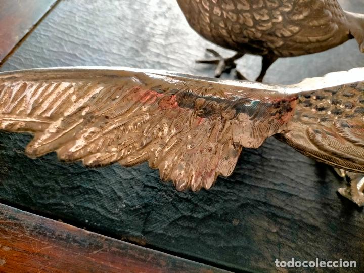 Antig&uuml;edades: PAREJA DE FAISANES METAL PLATEADO - Foto 32
