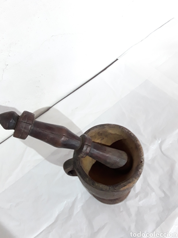 Antig&uuml;edades: Mortero de madera, arte pastoril - Foto 2