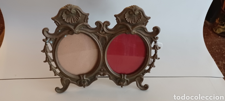 Antig&uuml;edades: Marco doble de bronce. - Foto 1