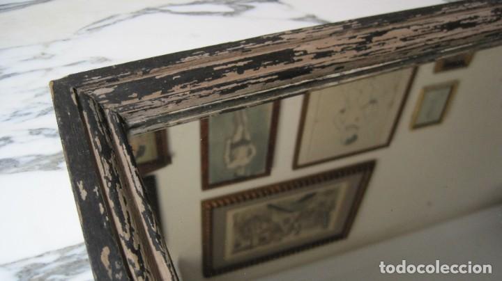 Antig&uuml;edades: ANTIGUO ESPEJO - MARCO Y TRASERA DE MADERA - Foto 8