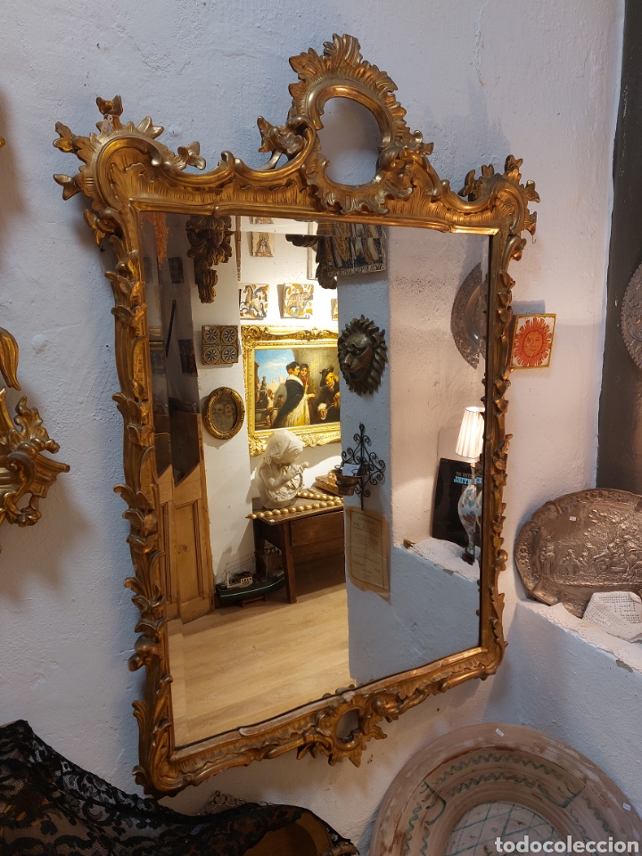 Antig&uuml;edades: Antiguo espejo dorado - Foto 2
