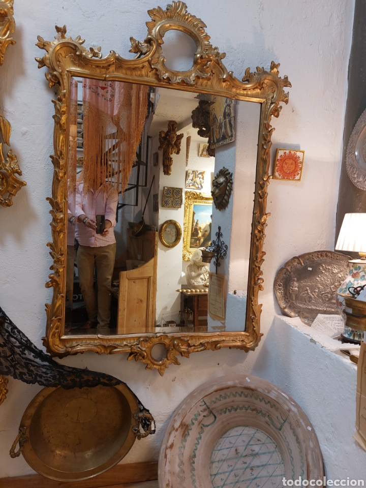 Antig&uuml;edades: Antiguo espejo dorado - Foto 6
