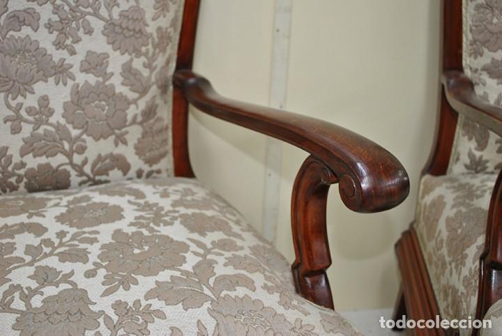 Antig&uuml;edades: PPAREJA DE SILLONES ANTIGUOS DE MADERA - Foto 4
