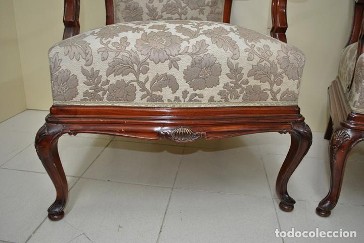 Antig&uuml;edades: PPAREJA DE SILLONES ANTIGUOS DE MADERA - Foto 5