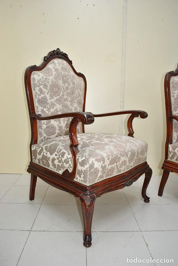 Antig&uuml;edades: PPAREJA DE SILLONES ANTIGUOS DE MADERA - Foto 7