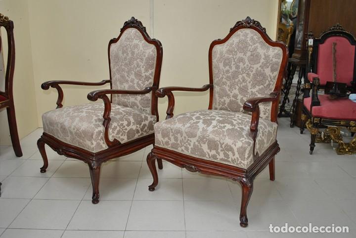 Antig&uuml;edades: PPAREJA DE SILLONES ANTIGUOS DE MADERA - Foto 8