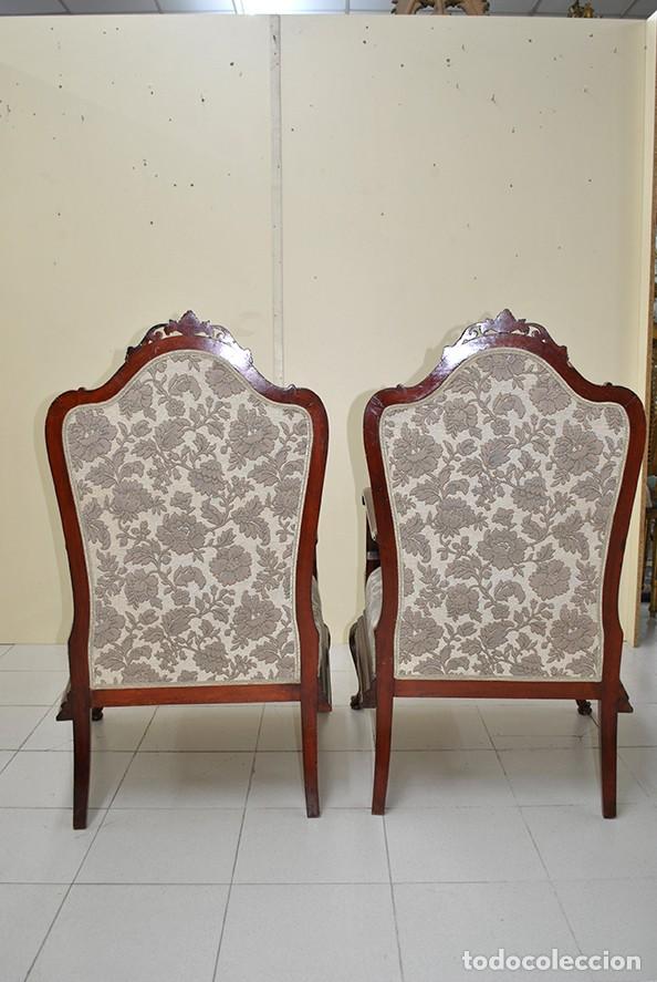 Antig&uuml;edades: PPAREJA DE SILLONES ANTIGUOS DE MADERA - Foto 9