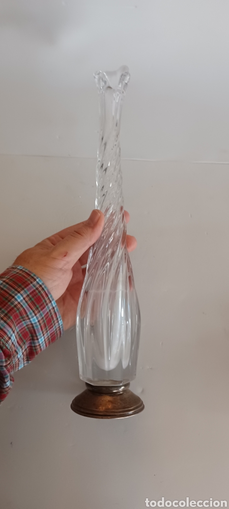 Antig&uuml;edades: Florero de cristal de Murano.Base de plata - Foto 2