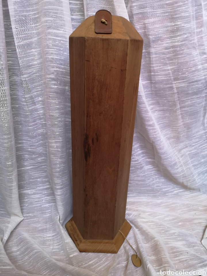 Antig&uuml;edades: Pie de lampara antiguo hexagonal de madera - Foto 2