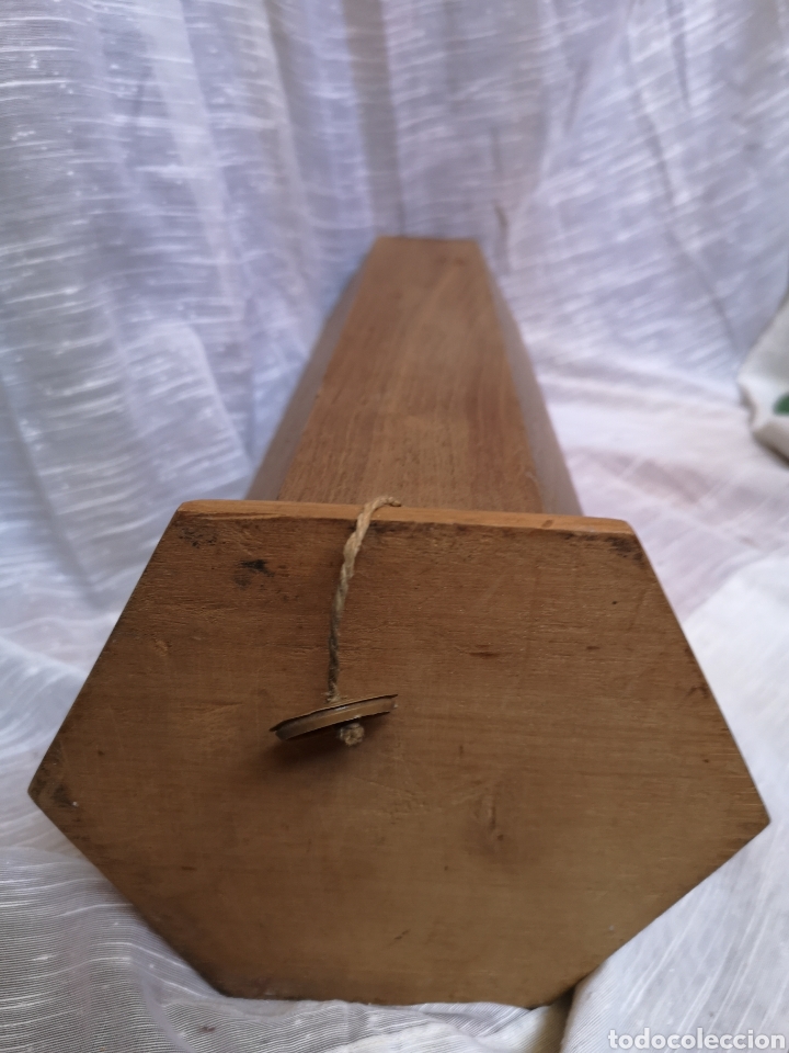 Antig&uuml;edades: Pie de lampara antiguo hexagonal de madera - Foto 6