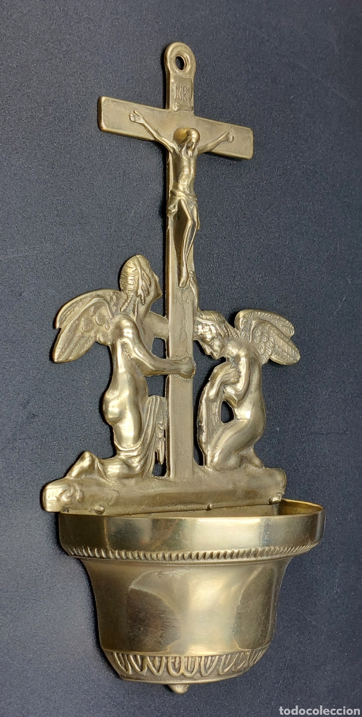 Antig&uuml;edades: ANTIGUA BENDITERA DE BRONCE - Foto 2
