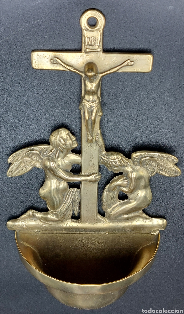 Antig&uuml;edades: ANTIGUA BENDITERA DE BRONCE - Foto 4