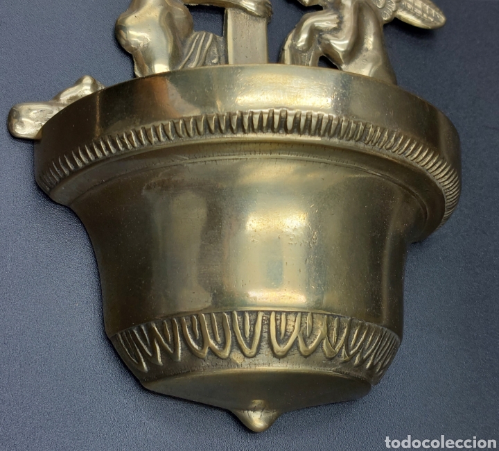Antig&uuml;edades: ANTIGUA BENDITERA DE BRONCE - Foto 5