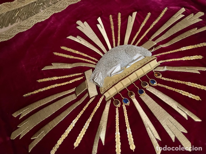 Antig&uuml;edades: Palio completo rojo bordado en oro - Foto 6