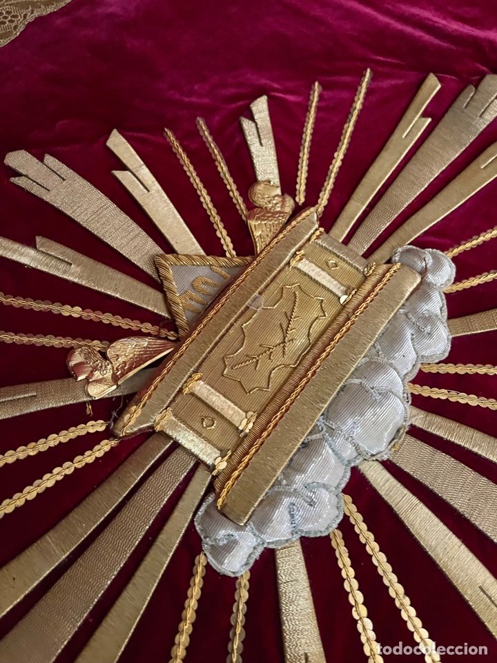 Antig&uuml;edades: Palio completo rojo bordado en oro - Foto 7