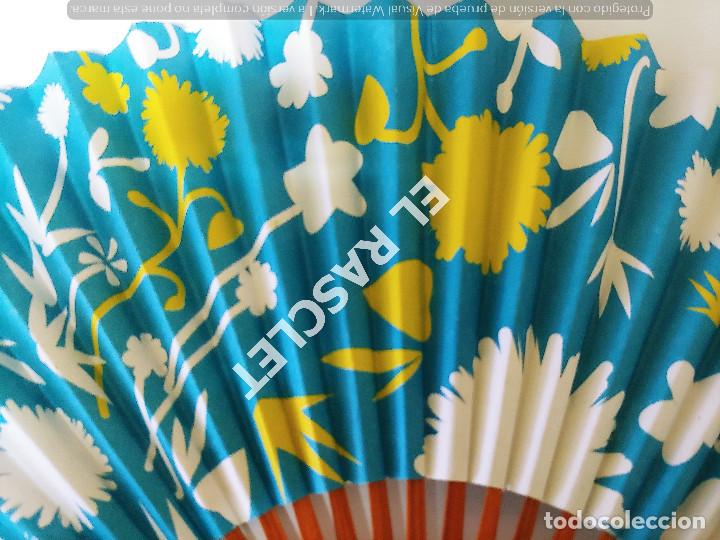 Antig&uuml;edades: ANTIG&Uuml;O ABANICO EN MADERA Y PAPEL ESTAMPADO - Foto 2
