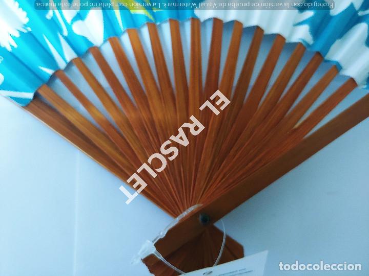 Antig&uuml;edades: ANTIG&Uuml;O ABANICO EN MADERA Y PAPEL ESTAMPADO - Foto 5