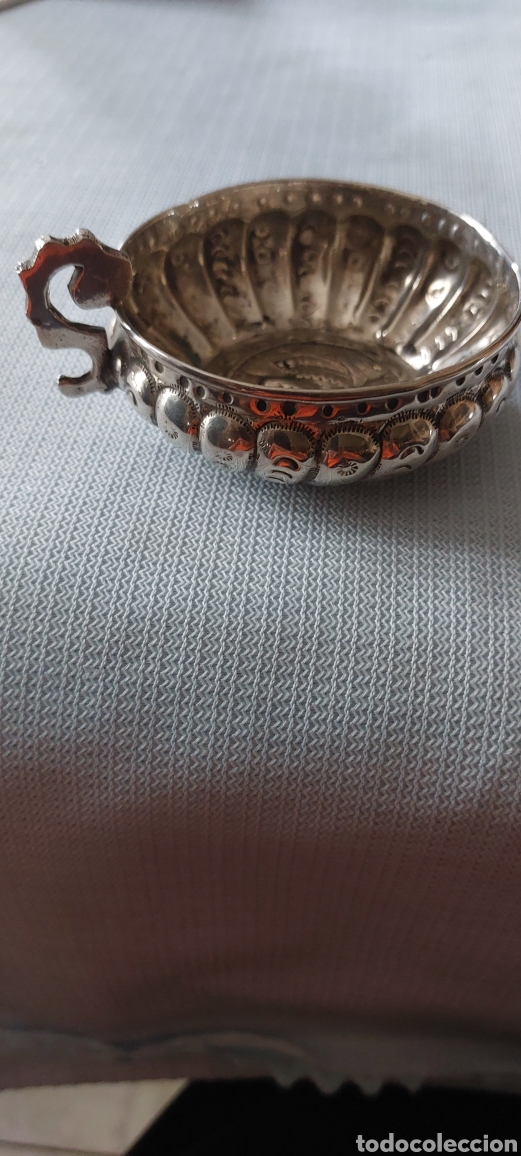 Antig&uuml;edades: TAZA DE PLATA CON MONEDA COMO FONDO - Foto 3