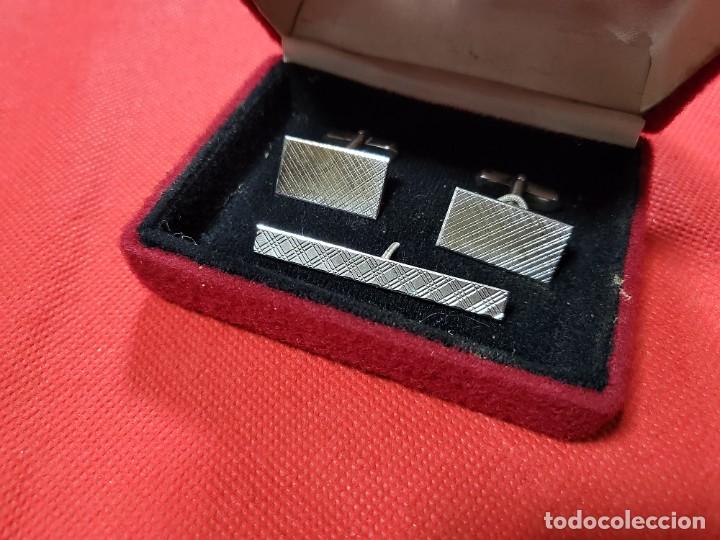 Antig&uuml;edades: ANTIGUOS GEMELOS Y PASACORBATAS EN PLATA - Foto 1