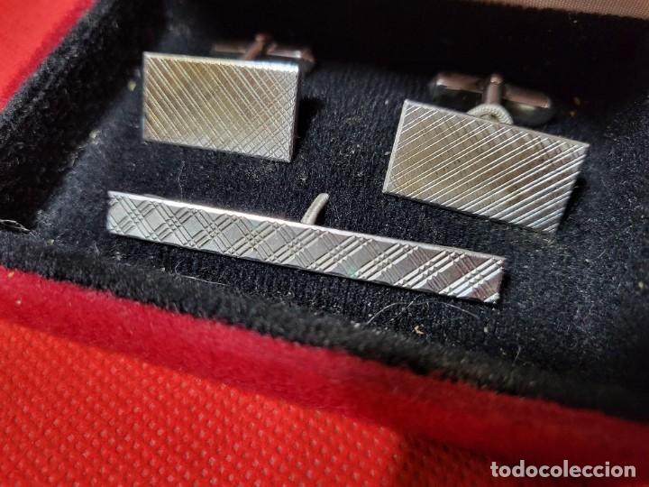 Antig&uuml;edades: ANTIGUOS GEMELOS Y PASACORBATAS EN PLATA - Foto 2