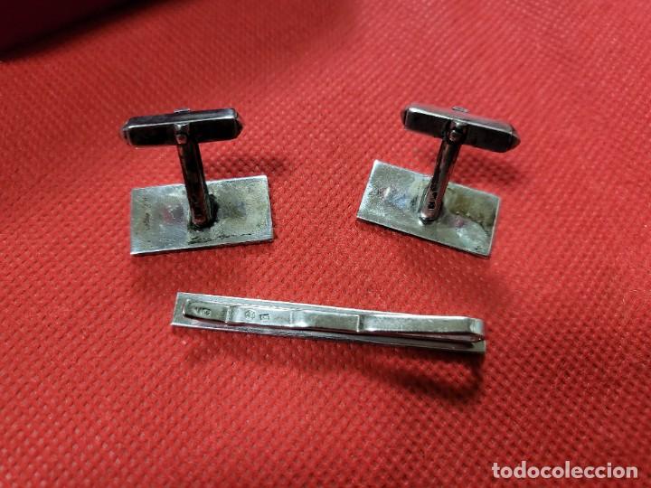 Antig&uuml;edades: ANTIGUOS GEMELOS Y PASACORBATAS EN PLATA - Foto 3