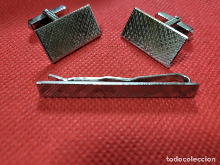 Antig&uuml;edades: ANTIGUOS GEMELOS Y PASACORBATAS EN PLATA - Foto 4