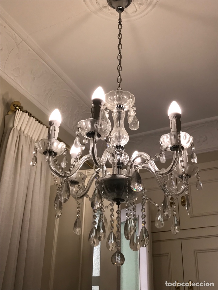 Antig&uuml;edades: L&aacute;mpara Cristal - Foto 3