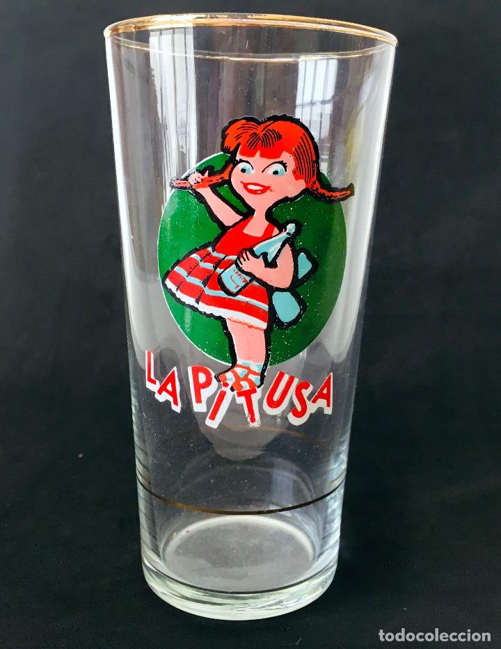 Antig&uuml;edades: VASO LA PITUSA - PUBLICIDAD CRISTAL - Foto 4