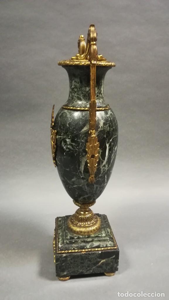 Antig&uuml;edades: TIBOR ANTIGUO DE M&Aacute;RMOL VERDE Y BRONCE - Foto 4