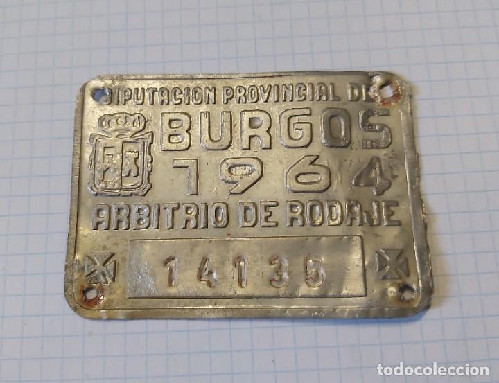 Antiguidades: Chapa de carros Burgos 1964