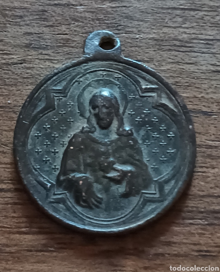 Antig&uuml;edades: Medalla religiosa cobre IHS - Foto 2