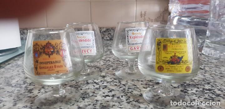 Antig&uuml;edades: 4 copas de brandy con publicidad - Foto 1