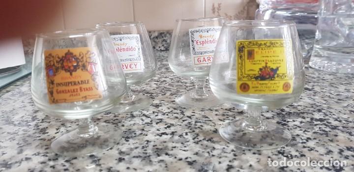 Antig&uuml;edades: 4 copas de brandy con publicidad - Foto 2