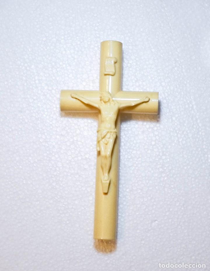 Antig&uuml;edades: Crucifijo de celuloide antiguo 18 cm - Foto 1