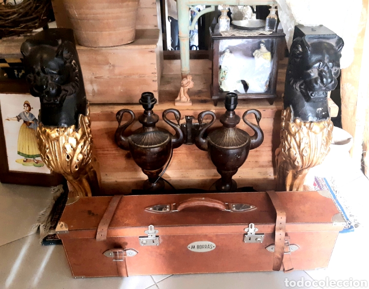 Antig&uuml;edades: PRECIOSO ESTUCHE MALET&Iacute;N DE PIEL ANTIGUO