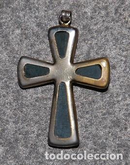 Antig&uuml;edades: CRUZ CON PIEDRA JADE - Foto 2