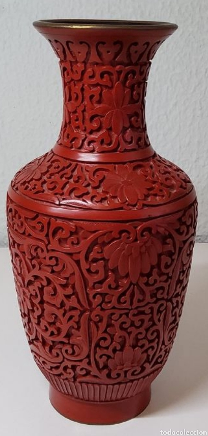 Antig&uuml;edades: Jarr&oacute;n Chino Laca Roja - Foto 2