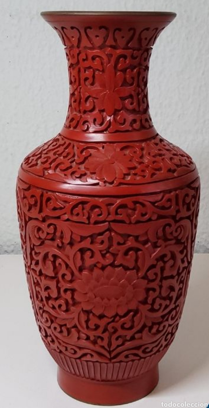 Antig&uuml;edades: Jarr&oacute;n Chino Laca Roja - Foto 1