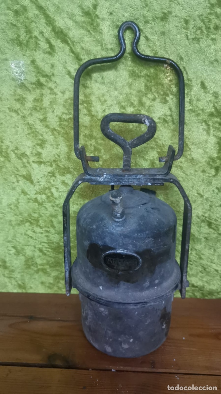 Antig&uuml;edades: Lampara de carburo marca ARRAS - Foto 2