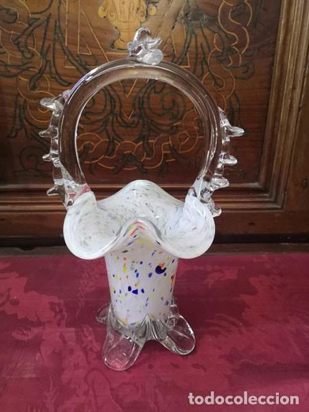 Antig&uuml;edades: CESTA DE CRISTAL DE MURANO - Foto 1