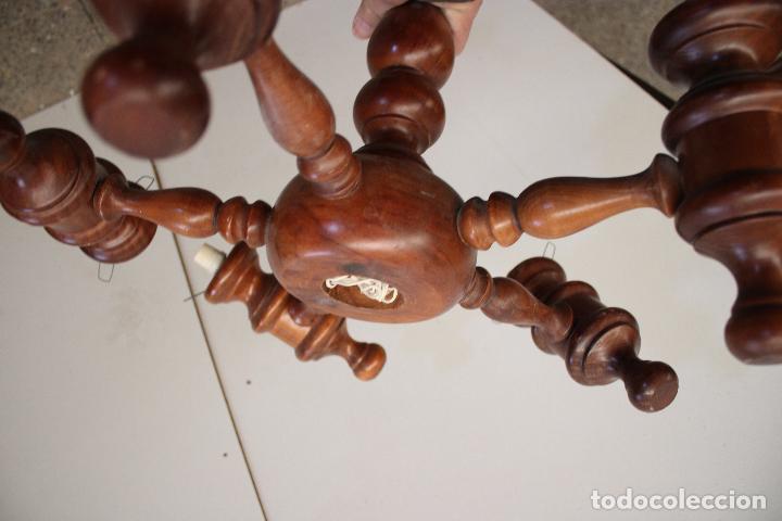 Antig&uuml;edades: lampara de techo de madera - Foto 2