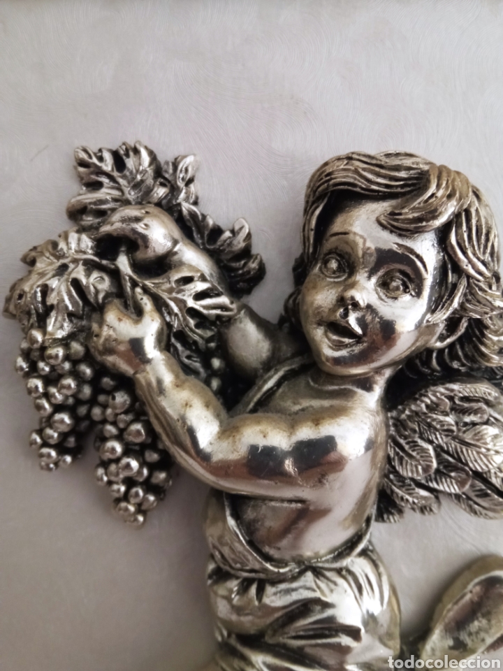Antig&uuml;edades: Dos cuadros de querubines plateados - Foto 4