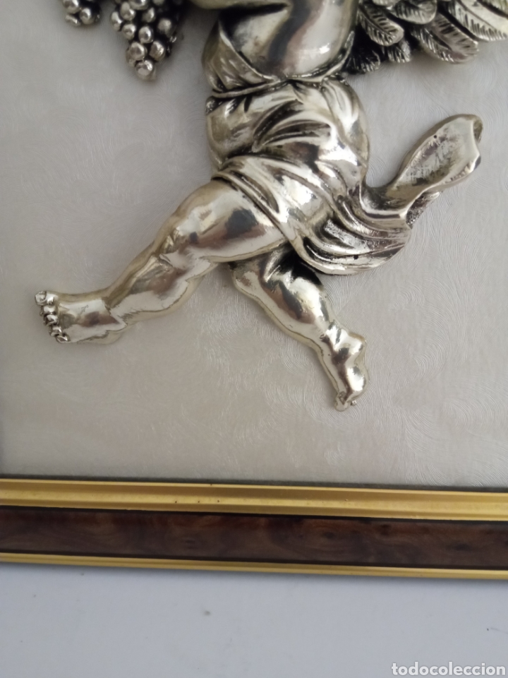 Antig&uuml;edades: Dos cuadros de querubines plateados - Foto 5